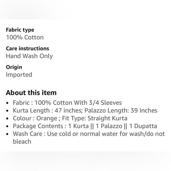 Women's Cotton Kurta & Palazzo with Dupatta - Size: 5XL(50) NWT - Picture 8 of 13